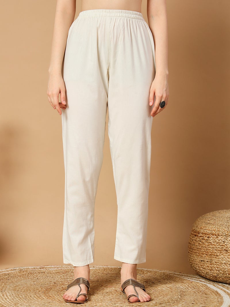 VISHVA CREATION Classic Off-White Kurta Set for Women - Image 3